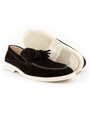 Mocasines para hombre en cuero carnaza - TARTÁN - Color chocolate