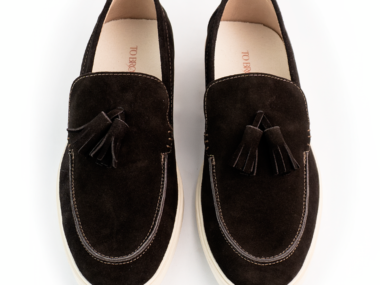 Mocasines para hombre en cuero carnaza - TARTÁN - Color chocolate 3