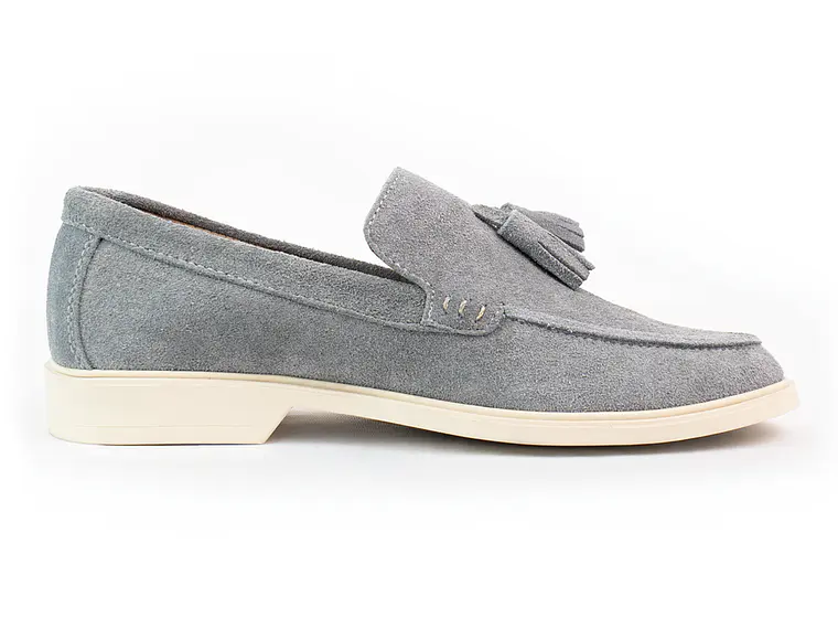 Mocasines para hombre en cuero carnaza - TARTÁN - Color gris 1