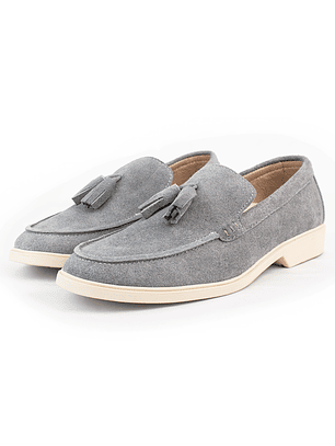 Mocasines para hombre en cuero carnaza - TARTÁN - Color gris