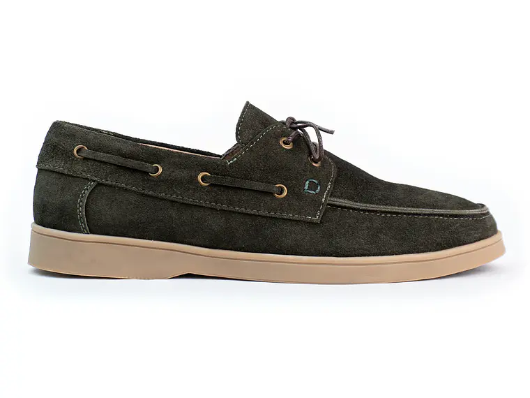 Zapatos apache Kintyre en cuero carnaza - Color verde oliva 1