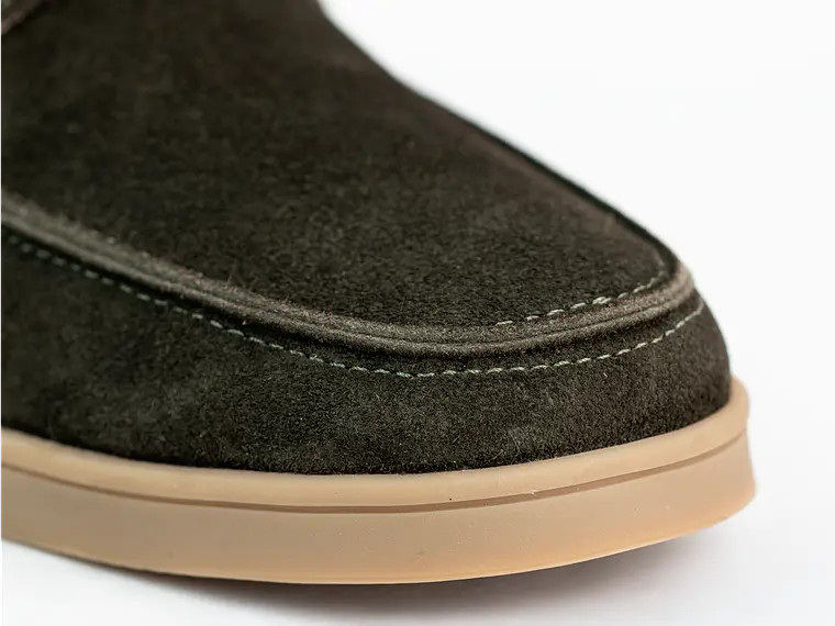 Zapatos apache Kintyre en cuero carnaza - Color verde oliva 4