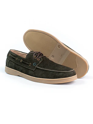 Zapatos apache Kintyre en cuero carnaza - Color verde oliva