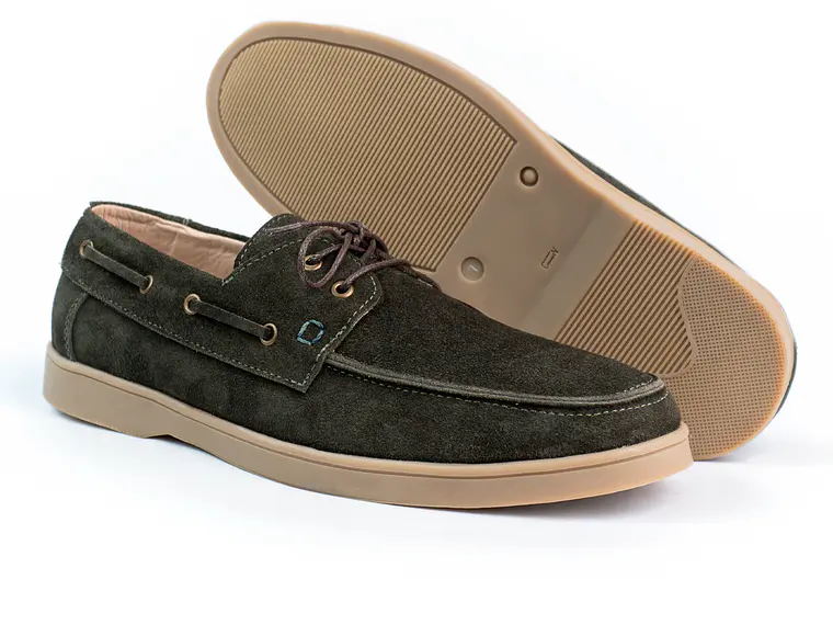Zapatos apache Kintyre en cuero carnaza - Color verde oliva 2