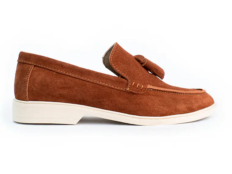Mocasines para hombre en cuero carnaza - TARTÁN - Color terracota 1