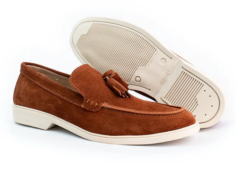 Mocasines para hombre en cuero carnaza - TARTÁN - Color terracota 2