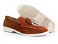 Mocasines para hombre en cuero carnaza - TARTÁN - Color terracota - Miniatura 2