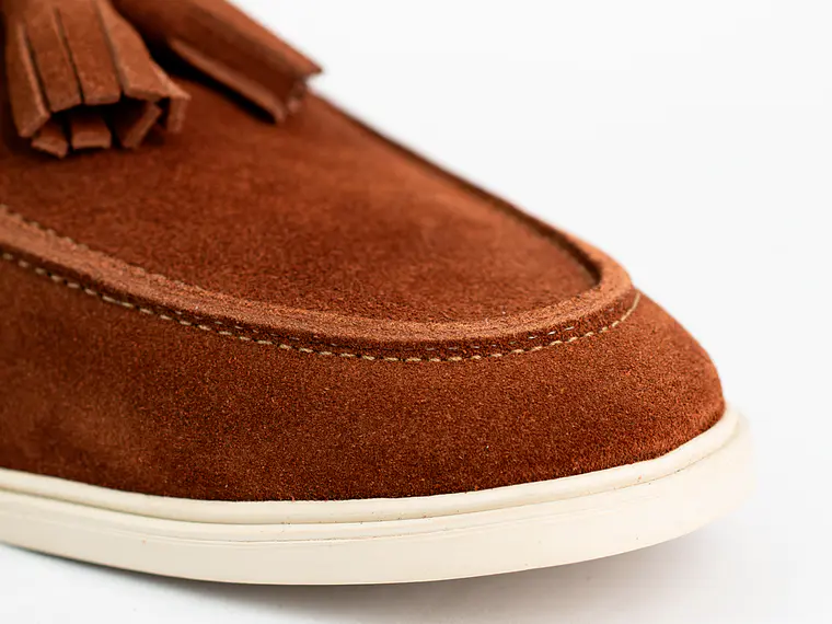 Mocasines para hombre en cuero carnaza - TARTÁN - Color terracota 4