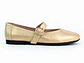 Bailarinas para mujer en cuero carnaza con hebilla – LIRIA - Color gold - Miniatura 1