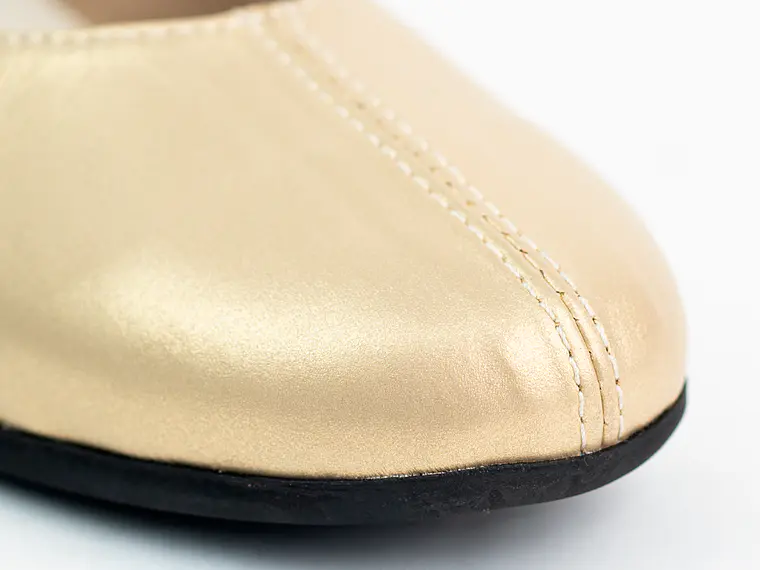 Bailarinas para mujer en cuero carnaza con hebilla – LIRIA - Color gold 5