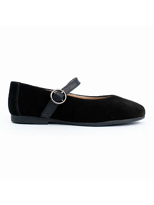 Bailarinas para mujer en cuero carnaza con hebilla – LIRIA - Color black