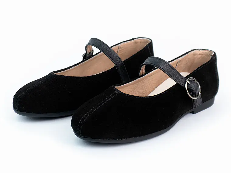 Bailarinas para mujer en cuero carnaza con hebilla – LIRIA - Color black 3