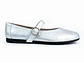 Bailarinas para mujer en cuero carnaza con hebilla – LIRIA - Color silver - Miniatura 1