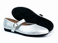 Bailarinas para mujer en cuero carnaza con hebilla – LIRIA - Color silver - Miniatura 2