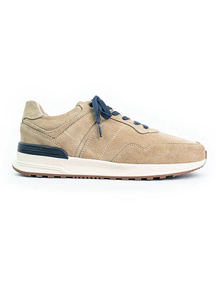 Tenis para hombre en cuero carnaza - CUMBRE - Color beige