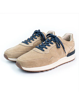 Tenis para hombre en cuero carnaza - CUMBRE - Color beige