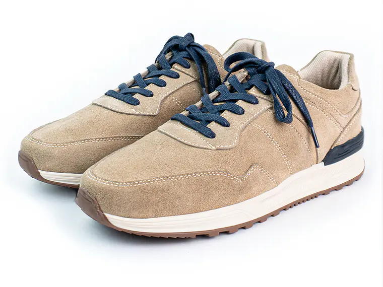 Tenis para hombre en cuero carnaza - CUMBRE - Color beige 2