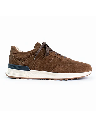 Tenis para hombre en cuero carnaza - CUMBRE - Color Chocolate