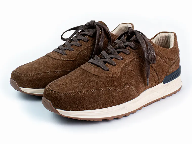 Tenis para hombre en cuero carnaza - CUMBRE - Color Chocolate 2