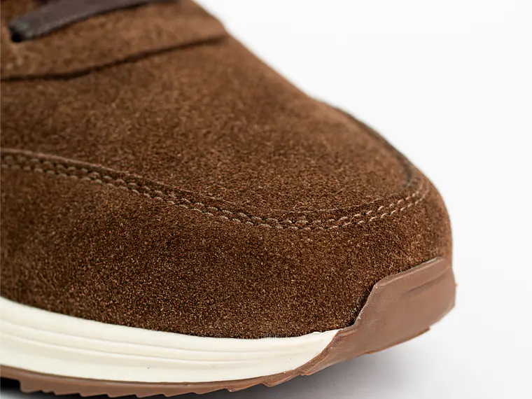Tenis para hombre en cuero carnaza - CUMBRE - Color Chocolate 4