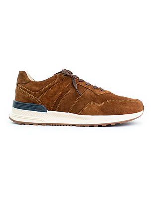 Tenis para hombre en cuero carnaza - CUMBRE - Color Caramelo 