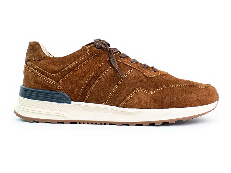 Tenis para hombre en cuero carnaza - CUMBRE - Color Caramelo  1