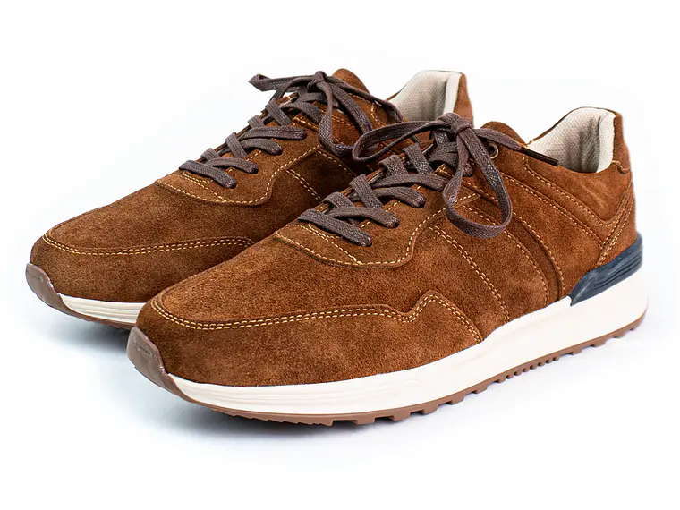 Tenis para hombre en cuero carnaza - CUMBRE - Color Caramelo  2