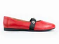 Bailarinas para mujer en cuero liso con taches – LIRIA - Color Rojo  - Miniatura 1