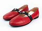 Bailarinas para mujer en cuero liso con taches – LIRIA - Color Rojo  - Miniatura 2