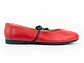 Bailarinas para mujer en cuero liso con cordón – LIRIA - Color Rojo - Miniatura 1