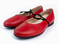 Bailarinas para mujer en cuero liso con cordón – LIRIA - Color Rojo - Miniatura 2