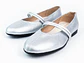 Bailarinas para mujer en cuero liso con cinta – LIRIA - Color Silver - Miniatura 2