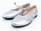 Bailarinas para mujer en cuero liso con cordón – LIRIA - Color Silver - Miniatura 3