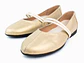 Bailarinas para mujer en cuero liso con cinta – LIRIA - Color Dorada -  - Miniatura 3