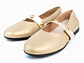 Bailarinas para mujer en cuero liso con taches – LIRIA - Color Dorada-  - Miniatura 3