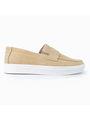 Mocasines para hombre en cuero carnaza - LORNE - Color Castor- 