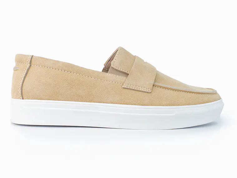 Mocasines para hombre en cuero carnaza - LORNE - Color Castor-  1