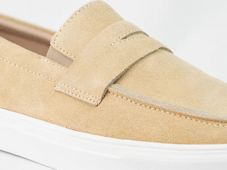 Mocasines para hombre en cuero carnaza - LORNE - Color Castor-  4