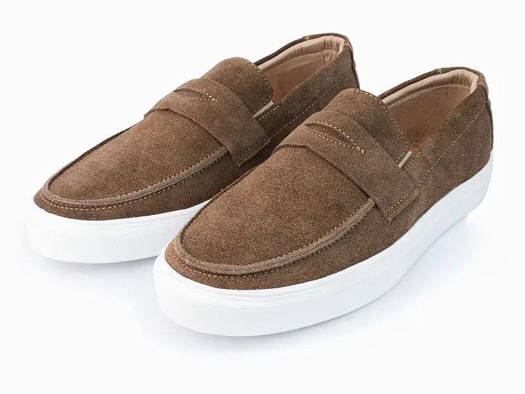 Mocasines para hombre en cuero carnaza - LORNE - Color café 3