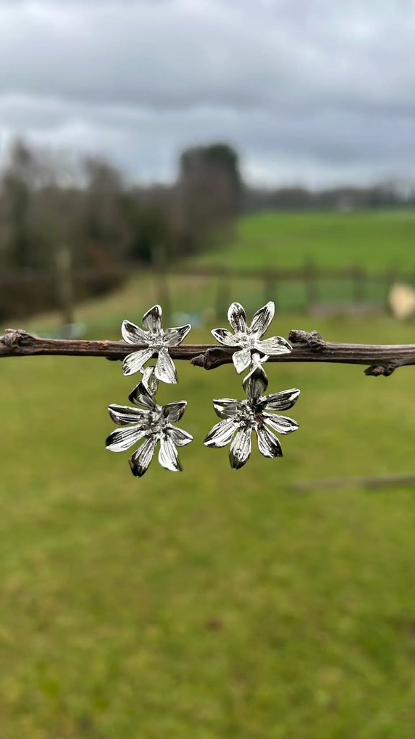 Aros Florales Plateados 1