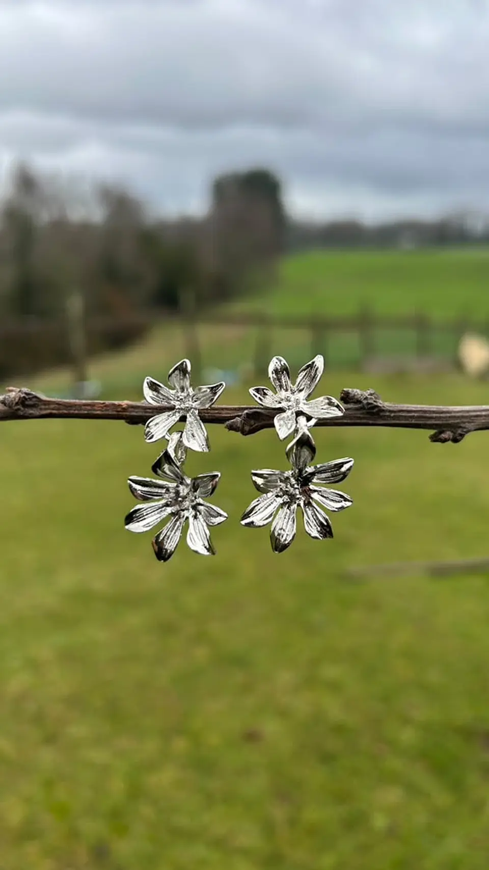 Aros Florales Plateados 1