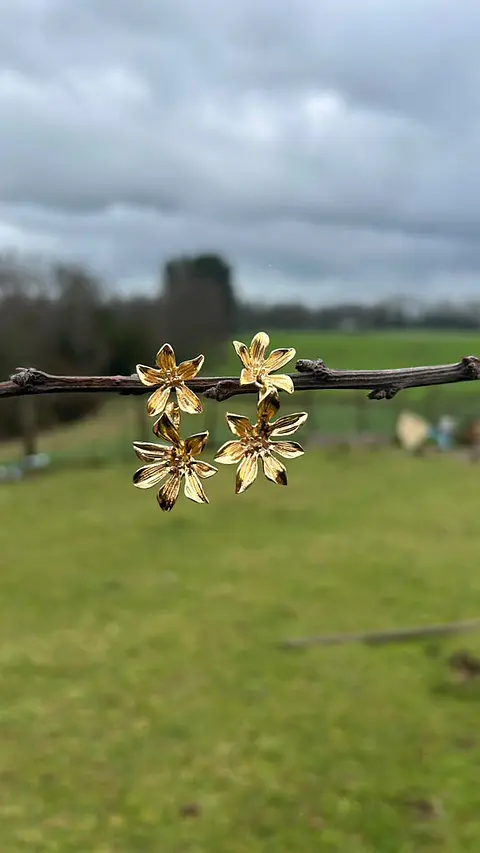 Aros Flor Dorado