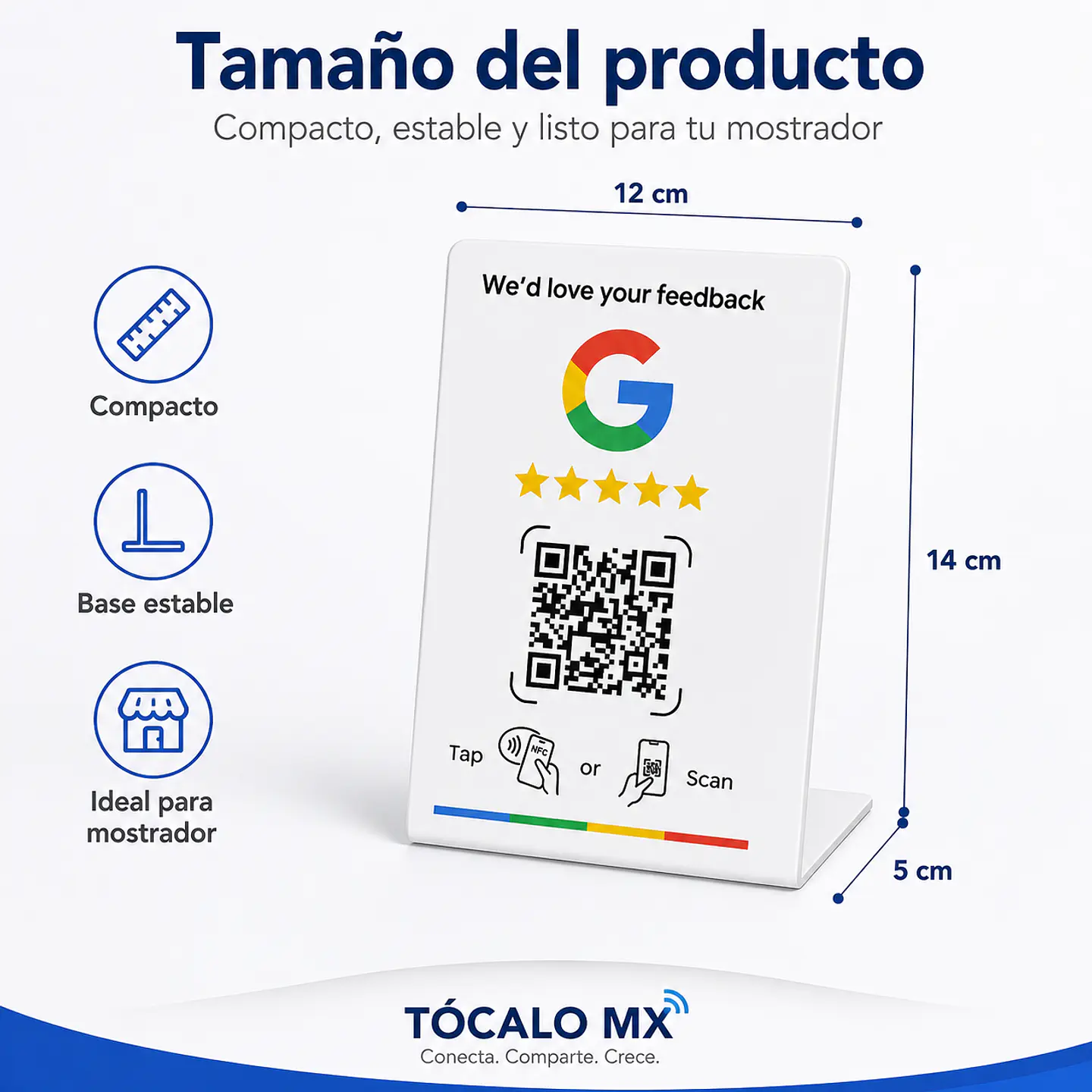 Banner de Mostrador para Google Reviews | NFC + QR 2