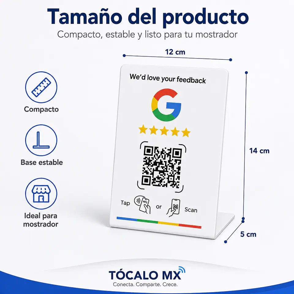Banner de Mostrador para Google Reviews | NFC + QR 2
