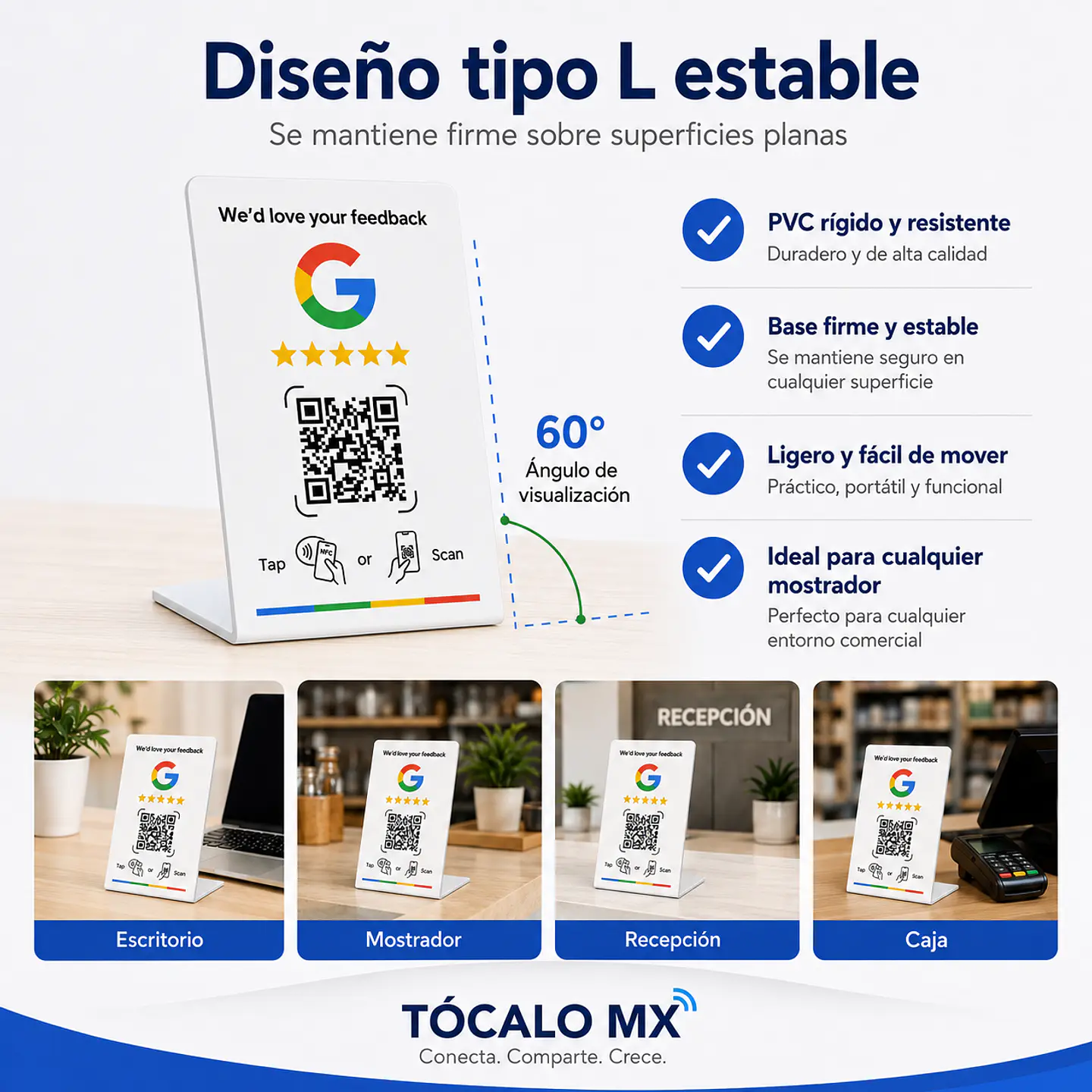 Banner de Mostrador para Google Reviews | NFC + QR 3