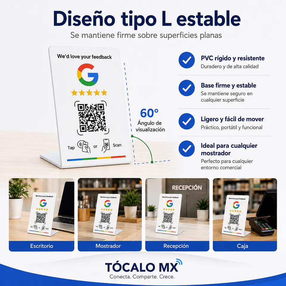 Banner de Mostrador para Google Reviews | NFC + QR 3