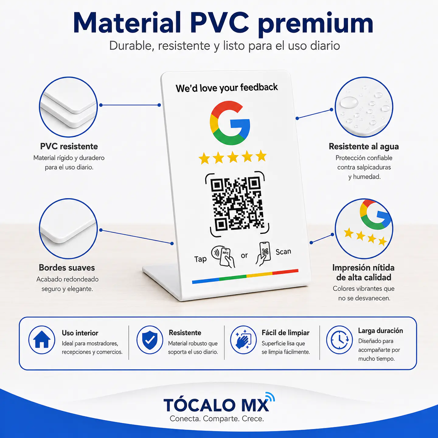 Banner de Mostrador para Google Reviews | NFC + QR 4