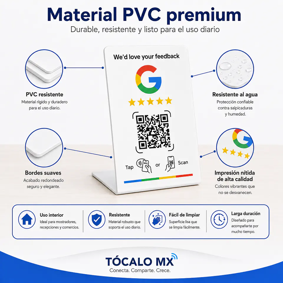 Banner de Mostrador para Google Reviews | NFC + QR 4
