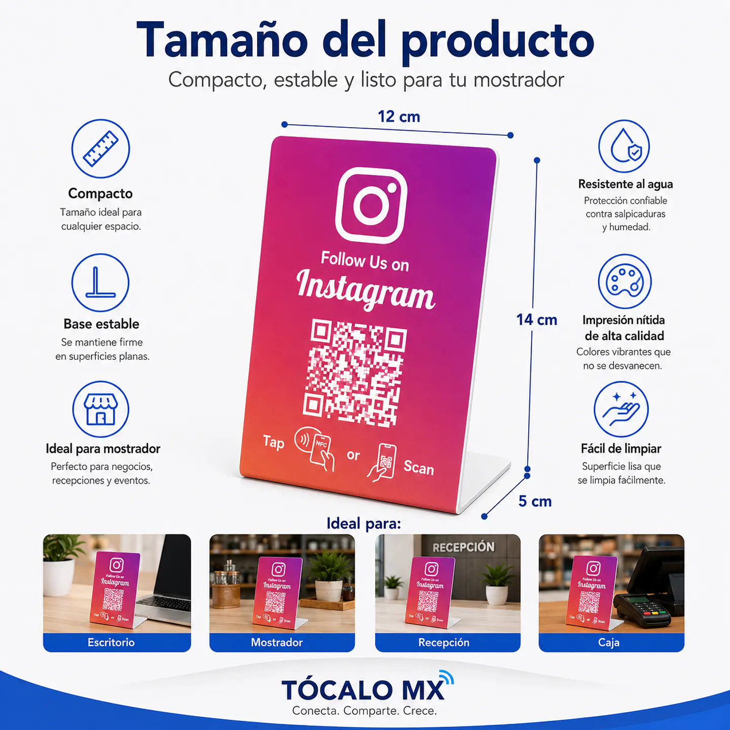 Banner de Mostrador para Instagram Follow | NFC + QR 2