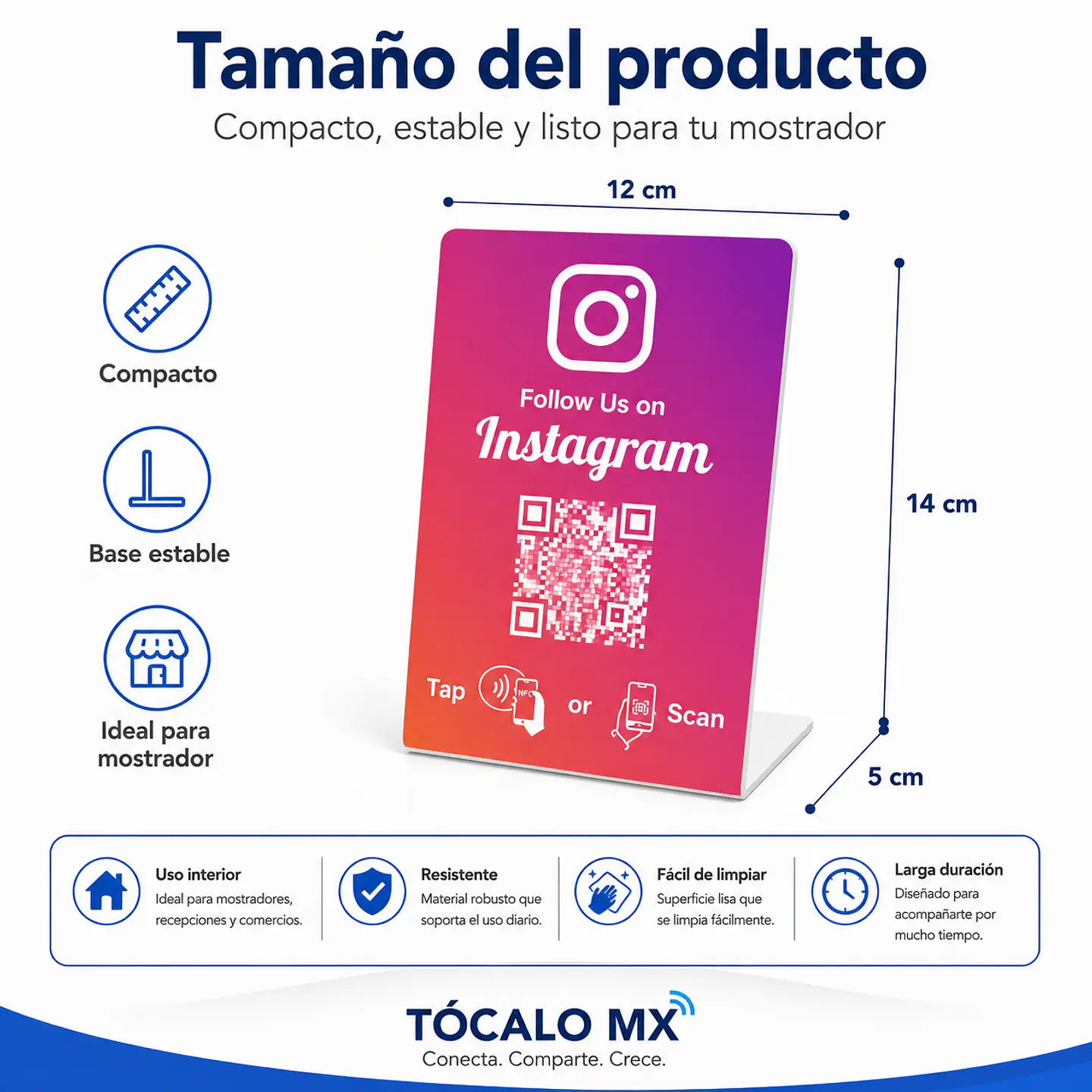Banner de Mostrador para Instagram Follow | NFC + QR 3
